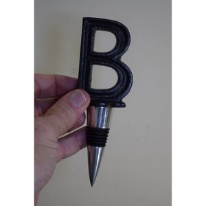 Cast Iron Wrought Iron Look LETTER B Top Wine Bottle Stopper Bar Accessory